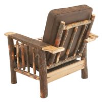 Saranac Hickory Deluxe Log Chair - Apache Stone Dark Fabric