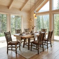 Rustic Dining Table: Some lifestyle images are created with AI for visualization purposes. Crafted from natural solid wood, each piece is unique and will vary.