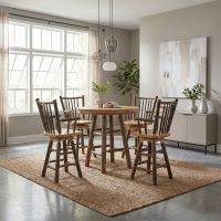 Rustic Bar Stool: Some lifestyle images are created with AI for visualization purposes. Crafted from natural solid wood, each piece is unique and will vary.