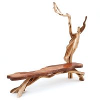 Rustic Slab Bench with Coat Rack