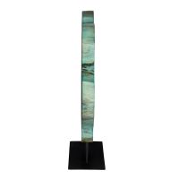 Bahati Blue Wood Sculpture shown from side