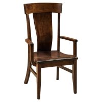 Baldwin Heights Double Bent Barrel Dining Arm Chair - Asbury Brown Finish
