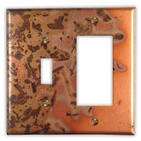 Bamboo 1 Toggle 1 Rocker/GFI Copper Switch Plate
