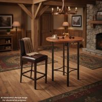 Rustic Pub Table: This image was generated or modified using AI for visualization purposes.