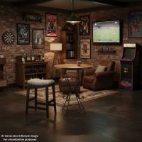 Copper Bar Table: This image was generated or modified using AI for visualization purposes.