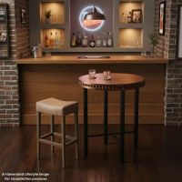 Rustic Pub Table: This image was generated or modified using AI for visualization purposes.