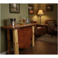 Rustic Bar: Some lifestyle images are created with AI for visualization purposes. Crafted from natural solid wood, each piece is unique and will vary.