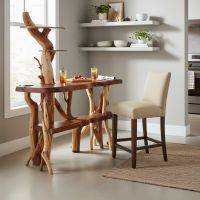 Real Wood Bar: Some lifestyle images are created with AI for visualization purposes. Crafted from natural solid wood, each piece is unique and will vary.