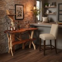 Rustic Bar: Some lifestyle images are created with AI for visualization purposes. Crafted from natural solid wood, each piece is unique and will vary.
