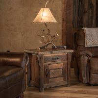 Rocky Creek Enclosed Barnwood End Table