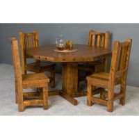 Rustic Barnwood Reversible Top Poker Table & Optional Chairs - Honey Pine Finish - Reversed Dining Top