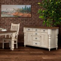 Classic Farmhouse Barn Wood Server - Distressed Pearl Base Finish