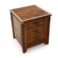 Barnwood and Hickory 3 Drawer Nightstand