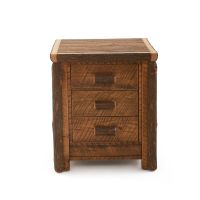 Barnwood and Hickory 3 Drawer Nightstand