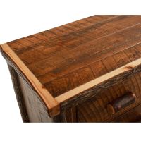 River Rustic Barnwood Top Wrapped with Hickory Logs