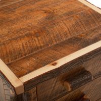 River Rustic Barnwood Top Wrapped with Hickory Logs