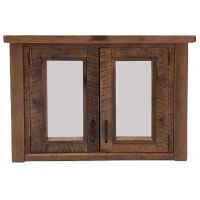 Rustic Reclaimed Barn Wood Double Door Medicine Cabinet