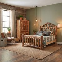 Rustic Armoire: Some lifestyle images are created with AI for visualization purposes. Crafted from natural solid wood, each piece is unique and will vary.