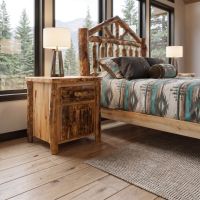 Aspen Nightstand: Some lifestyle images are created with AI for visualization purposes. Crafted from natural solid wood, each piece is unique and will vary.