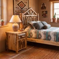 Rustic Nightstand: Some lifestyle images are created with AI for visualization purposes. Crafted from natural solid wood, each piece is unique and will vary.