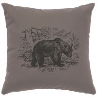 Bear Scene Decor Pillow - Chrome Cotton