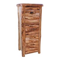 Beartooth Aspen 4 Drawer File Cabinet - 24" - Half Log Drawers - Natural Panel & Natural Log