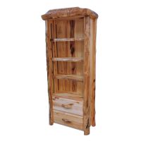 Beartooth Aspen 2 Drawer XL Bookcase - 33" - Flat Front Drawers - Wild Panel & Natural Log