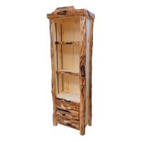 Beartooth Aspen 2 Drawer XL Bookcase - 27" - Half Log Drawers - Natural Panel & Gnarly Log