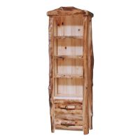 Beartooth Aspen 2 Drawer XL Bookcase - 27" - Half Log Drawers - Natural Panel & Natural Log