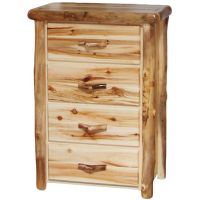 Beartooth Aspen 4 Drawer Log Chest - 33" - Flat Fronts - Wild Panel & Natural Log