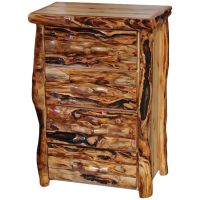 Beartooth Aspen 4 Drawer Log Chest - 33" - Half Log Fronts - Natural Panel & Gnarly Log