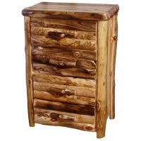 Beartooth Aspen 4 Drawer Log Chest - 33" - Half Log Fronts - Natural Panel & Natural Log