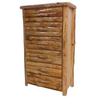 Beartooth Aspen 6 Drawer Log Chest - 39" - Half Log Fronts - Natural Panel & Natural Log