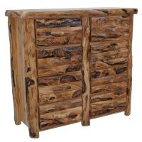 Beartooth Aspen 8 Drawer Log Dresser - 60" - Half Log Fronts - Wild Panel & Gnarly Log