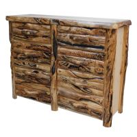 Beartooth Aspen 8 Drawer Log Dresser - 60" - Half Log Fronts - Natural Panel & Gnarly Log