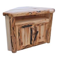 Beartooth Aspen Corner Log TV Cabinet - Log Front - 39" - Wild Panel & Gnarly Log