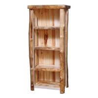 Beartooth Aspen Large Log Bookcase - 27" - Wild Panel & Natural Log