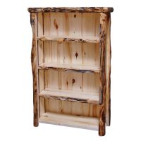 Beartooth Aspen Large Log Bookcase - 39" - Natural Panel & Gnarly Log