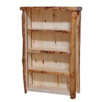 Beartooth Aspen Large Log Bookcase - 39" - Natural Panel & Natural Log