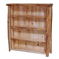 Beartooth Aspen Large Log Bookcase - 54" - Wild Panel & Natural Log