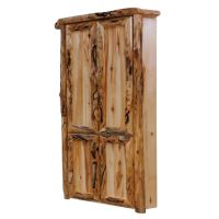 Beartooth Aspen Legacy Corner Log Storage Cabinet - 45" - Half Log Fronts - Wild Panel & Gnarly Log