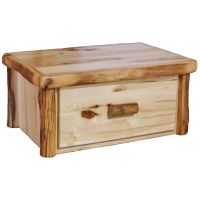 Beartooth Aspen Log Bench Chest - Flat Front - 36" - Natural Panel & Natural Log
