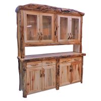 Beartooth Aspen Log Buffets & Hutches - Flat Front - 72" - Wild Panel & Gnarly Log
