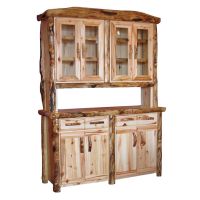Beartooth Aspen Log Buffets & Hutches - Flat Front - 60" - Wild Panel & Gnarly Log
