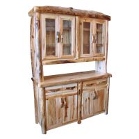 Beartooth Aspen Log Buffets & Hutches - 60" - Wild Panel & Natural Log