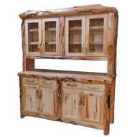 Beartooth Aspen Log Buffets & Hutches - Flat Front - 72" - Wild Panel & Gnarly Log