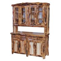 Beartooth Aspen Log Buffets & Hutches - Log Front - 60" - Wild Panel & Gnarly Log