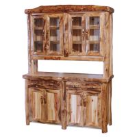 Beartooth Aspen Log Buffets & Hutches - Log Front - 60" - Wild Panel & Natural Log