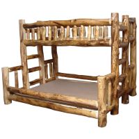 Beartooth Aspen Log Bunk Bed - Twin over Queen - Natural Log