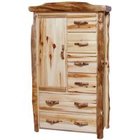 Beartooth Aspen Log Chiffarobe - Flat Fronts - 39"W - Wild Panel & Natural Logs